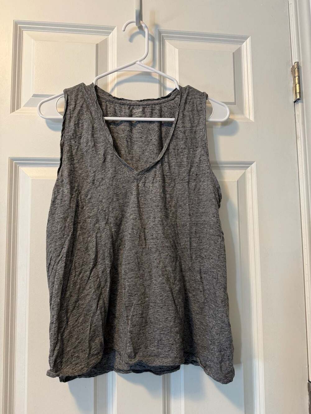 Madewell Women's Gray Marled V-Neck Sleeveless Tank Top